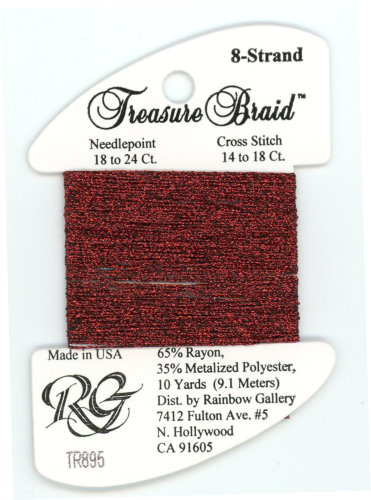 Rainbow Gallery Treasure Braid Size #8 / TR895 Dark Red