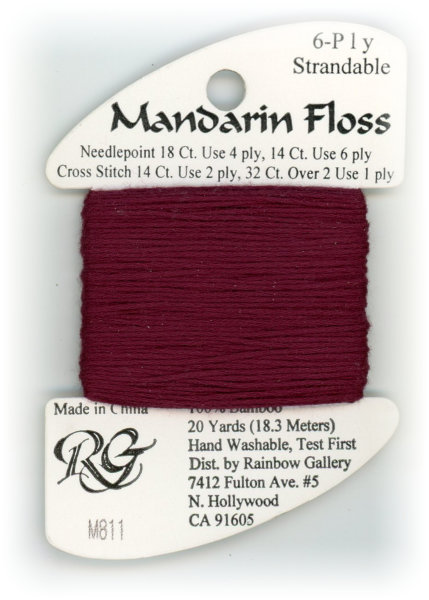 Rainbow Gallery Mandarin Bamboo Floss / M811 Dark Burgundy