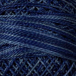 Valdani Variegated Pearl Cotton Ball Size 8, 73yd / P7 Withered Blue