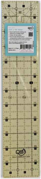 Quilter's Select Non-Slip Rulers / 2.5" x 12"