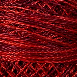 Valdani Variegated Pearl Cotton Ball Size 12, 109yd / M43 Vibrant Reds