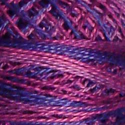 Valdani Variegated Pearl Cotton Ball Size 12, 109yd / O521 Mulberry Grape