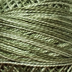 Valdani Variegated Pearl Cotton Ball Size 12, 109yd / O579 Faded Olive