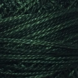 Valdani Variegated Pearl Cotton Ball Size 8, 73yd / O41 Deep Forest Greens