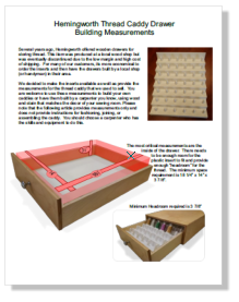 PDF link to measurements of caddy drawer