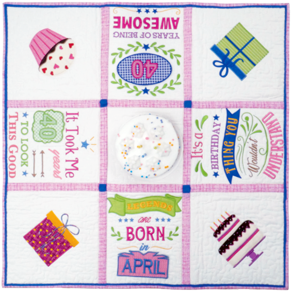 40 Years Birthday Sample Quilted Table Topper