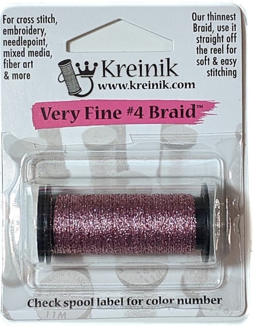 Kreinik Metallic Very Fine #4 Braid / 007 Pink