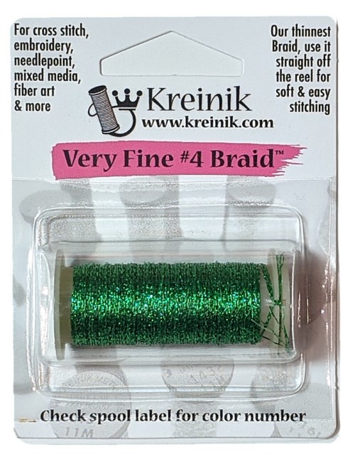 Kreinik Metallic Very Fine #4 Braid / 008 Green
