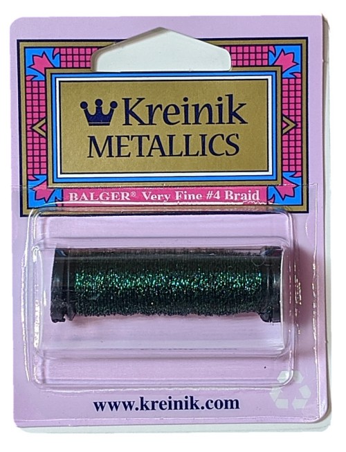 Kreinik Metallic Very Fine #4 Braid / 009HL Emerald High Lustre