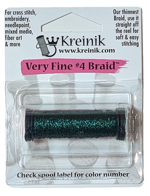 Kreinik Metallic Very Fine #4 Braid / 009V Vintage Emerald