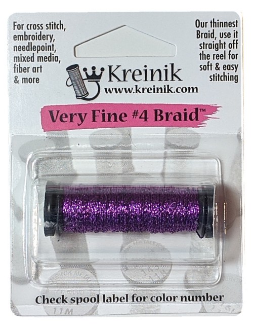 Kreinik Metallic Very Fine #4 Braid / 012HL Purple High Lustre