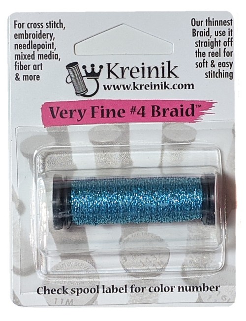 Kreinik Metallic Very Fine #4 Braid / 014HL Sky Blue High Lustre