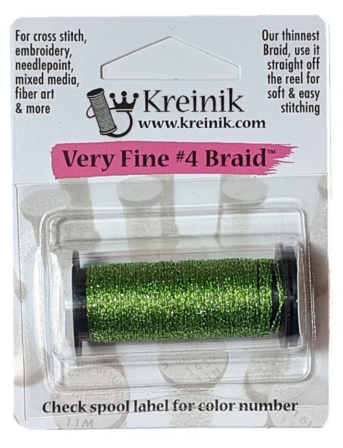 Kreinik Metallic Very Fine #4 Braid / 015 Chartreuse