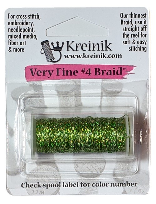 Kreinik Metallic Very Fine #4 Braid / 015L Laser Lime