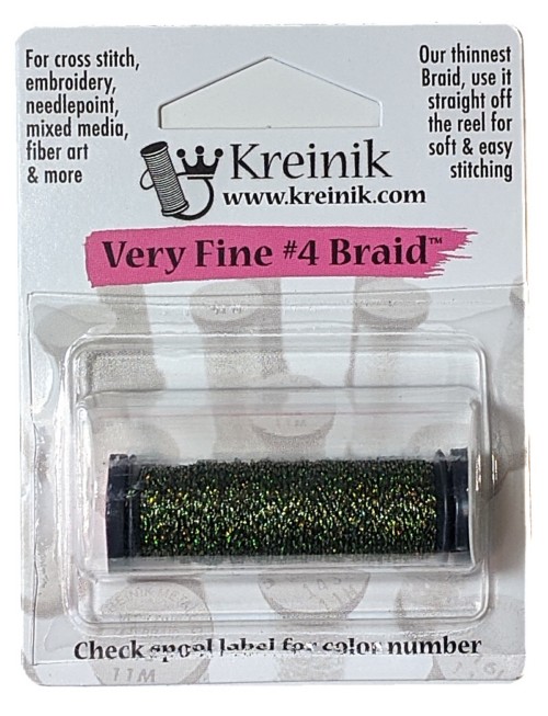 Kreinik Metallic Very Fine #4 Braid / 016L Olive Moss