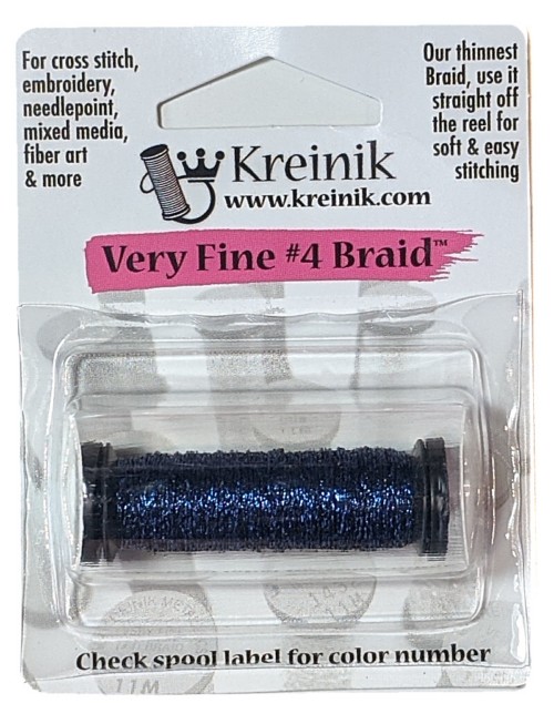 Kreinik Metallic Very Fine #4 Braid / 018HL Navy High Lustre