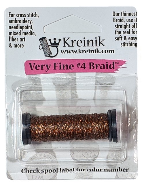 Kreinik Metallic Very Fine #4 Braid / 021L Coptic Copper