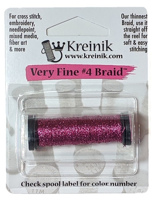 Kreinik Metallic Very Fine #4 Braid / 024 Fuchsia