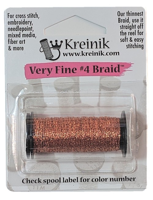 Kreinik Metallic Very Fine #4 Braid / 027 Orange