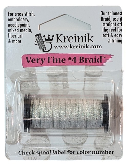 Kreinik Metallic Very Fine #4 Braid / 032 Pearl