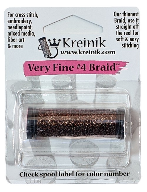Kreinik Metallic Very Fine #4 Braid / 052HL Bronze High Lustre