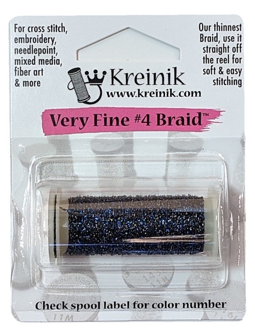Kreinik Metallic Very Fine #4 Braid / 060 Midnight