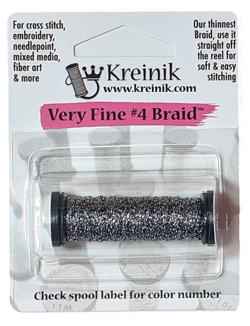 Kreinik Metallic Very Fine #4 Braid / 019 Pewter