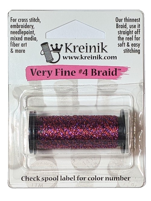 Kreinik Metallic Very Fine #4 Braid / 326 Hibiscus