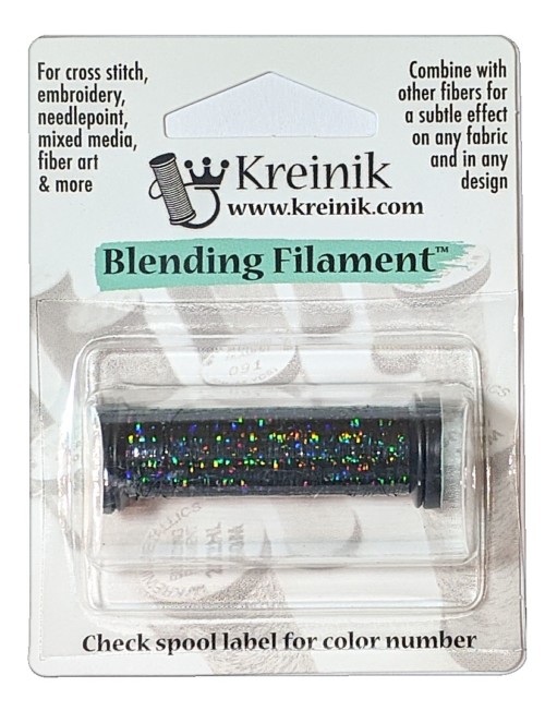 Kreinik Holographic Blending Filament / 005L Blinding Black