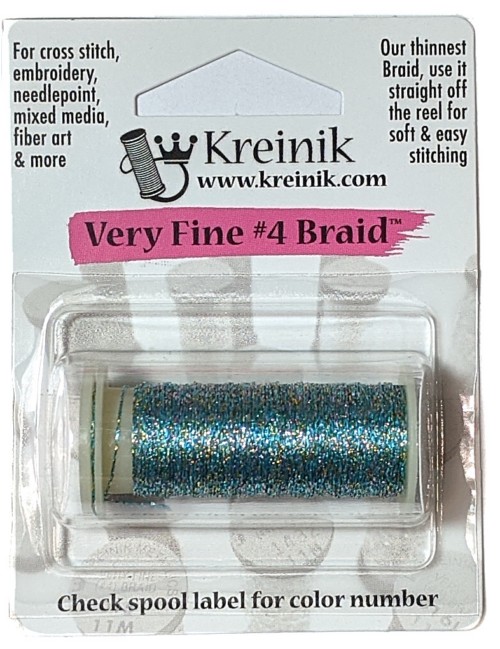 Kreinik Metallic Very Fine #4 Braid / 044 Confetti Blue