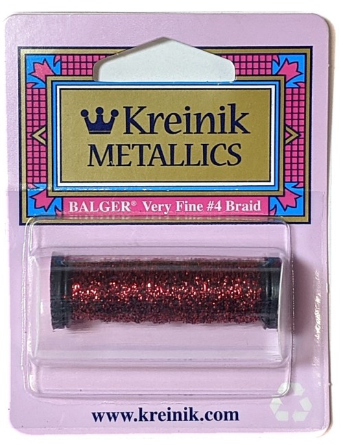 Kreinik Metallic Very Fine #4 Braid / 061 Ruby