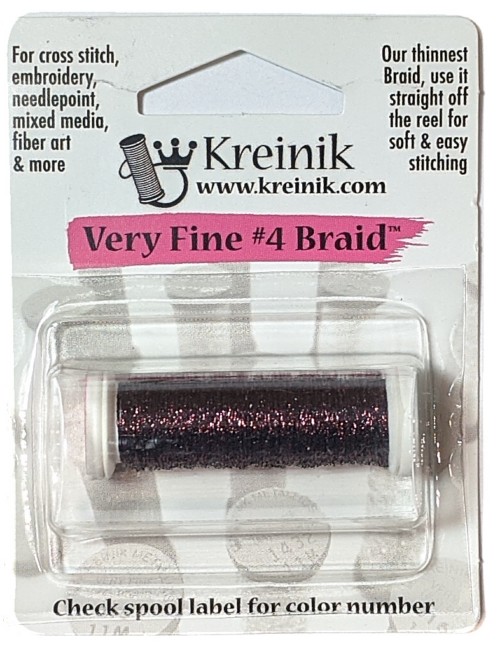 Kreinik Metallic Very Fine #4 Braid / 080HL Garnet High Lustre