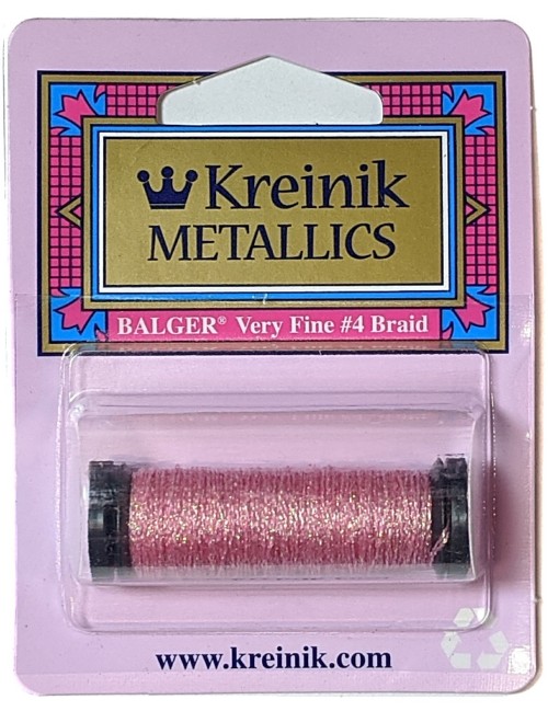 Kreinik Metallic Very Fine #4 Braid / 092 Star Pink