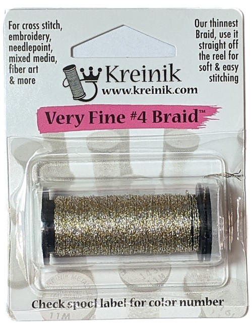 Kreinik Metallic Very Fine #4 Braid / 102 Vatican Gold