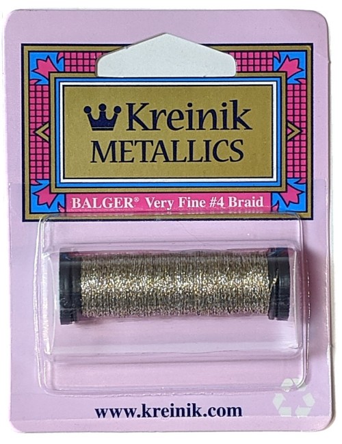Kreinik Metallic Very Fine #4 Braid / 102HL Vatican Gold High Lustre