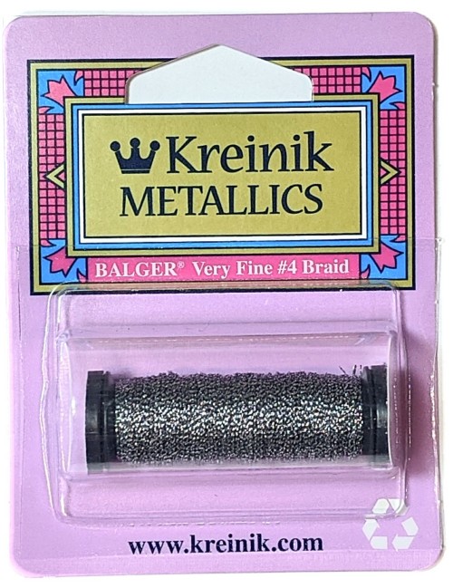 Kreinik Metallic Very Fine #4 Braid / 105C Antique Silver Cord