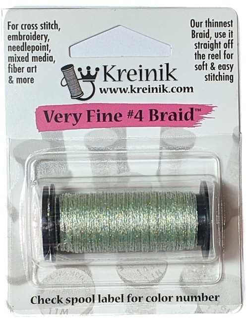 Kreinik Metallic Very Fine #4 Braid / 198 Pale Green