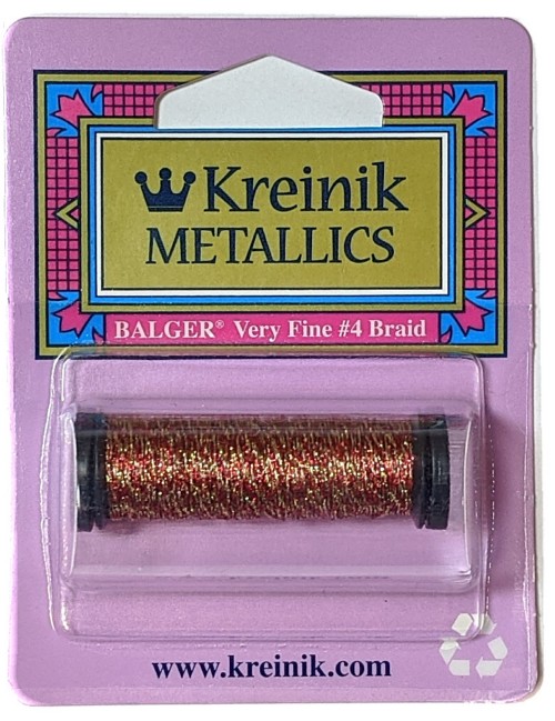 Kreinik Metallic Very Fine #4 Braid / 203 Flame