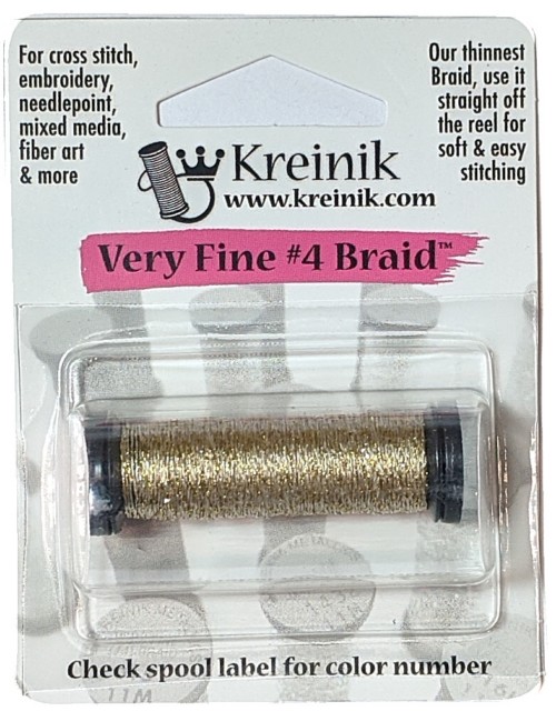 Kreinik Metallic Very Fine #4 Braid / 210 Gold Dust