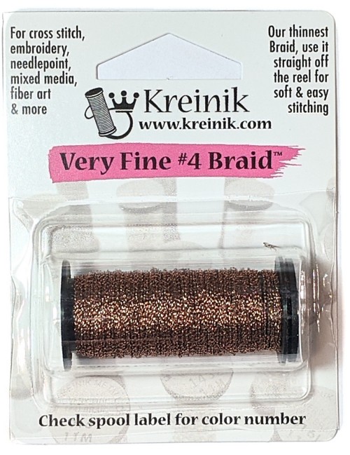 Kreinik Metallic Very Fine #4 Braid / 215C Antique Copper Cord