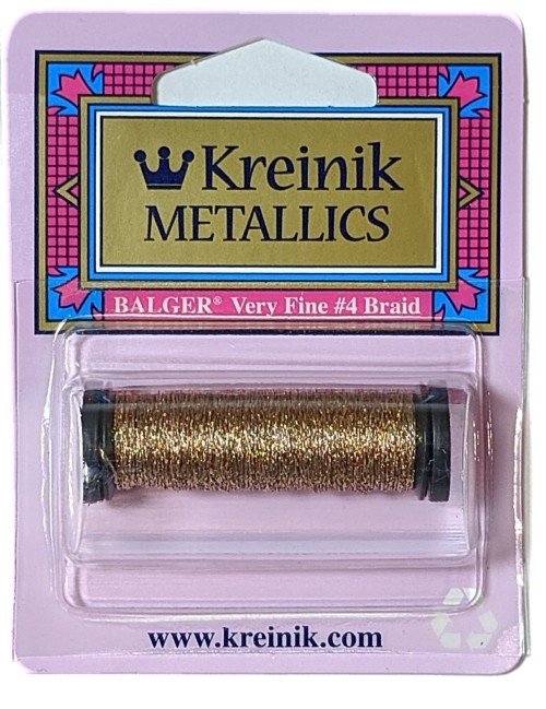 Kreinik Metallic Very Fine #4 Braid / 221 Antique Gold