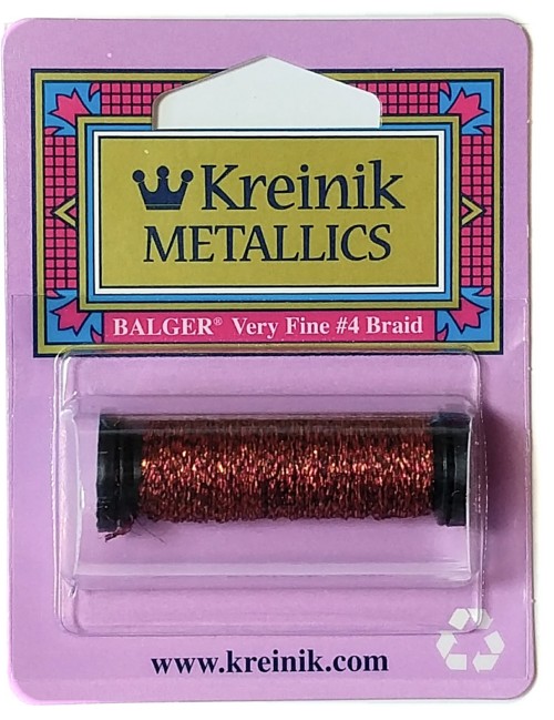 Kreinik Metallic Very Fine #4 Braid / 3503 Red Flamenco