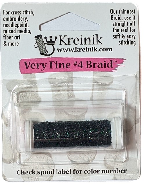Kreinik Metallic Very Fine #4 Braid / 557 Black Forest
