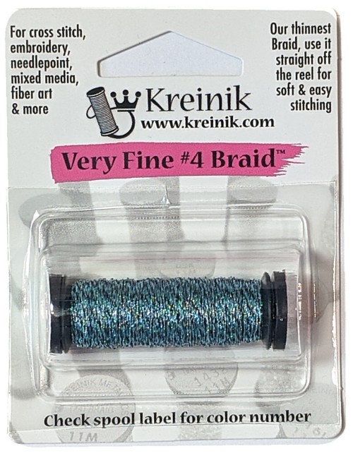 Kreinik Metallic Very Fine #4 Braid / 3514 Blue Merengue