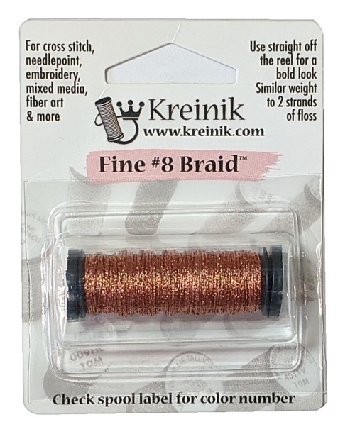 Kreinik Metallic Fine #8 Braid / 027 Orange