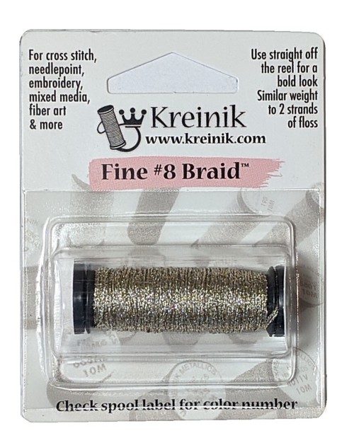 Kreinik Metallic Fine #8 Braid / 102 Vatican Gold