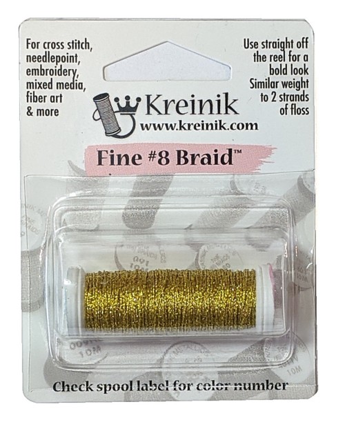 Kreinik Metallic Fine #8 Braid / 028 Citron