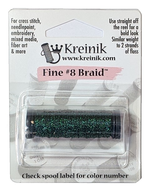 Kreinik Metallic Fine #8 Braid / 009 Emerald