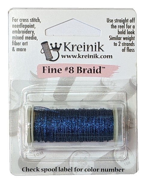 Kreinik Metallic Fine #8 Braid / 018V Vintage Navy