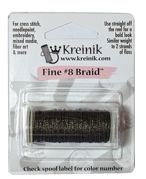 Kreinik Metallic Fine #8 Braid / 154V Vintage Verdigris